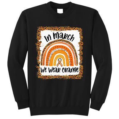 In March We Wear Orange Leopard Kidney Cancer Awareness Sweatshirt