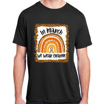 In March We Wear Orange Leopard Kidney Cancer Awareness Adult ChromaSoft Performance T-Shirt