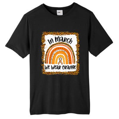 In March We Wear Orange Leopard Kidney Cancer Awareness Tall Fusion ChromaSoft Performance T-Shirt