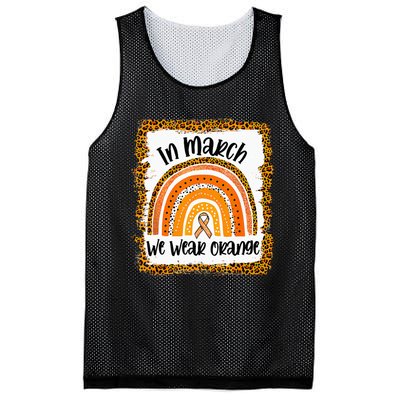 In March We Wear Orange Leopard Kidney Cancer Awareness Mesh Reversible Basketball Jersey Tank