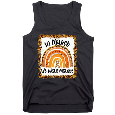 In March We Wear Orange Leopard Kidney Cancer Awareness Tank Top