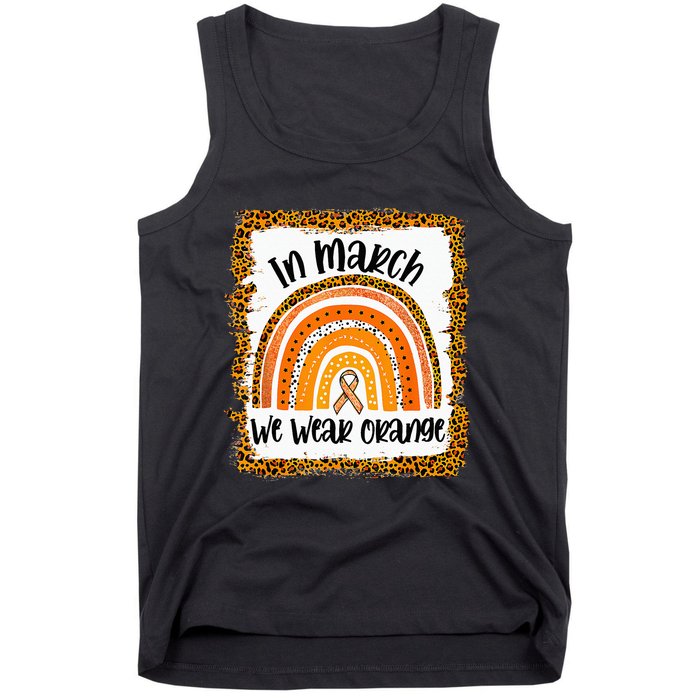 In March We Wear Orange Leopard Kidney Cancer Awareness Tank Top