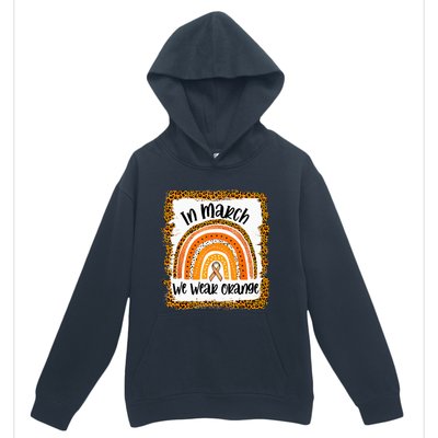 In March We Wear Orange Leopard Kidney Cancer Awareness Urban Pullover Hoodie