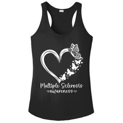 In March We Wear Orange Ribbon MS Warrior Multiple Sclerosis Ladies PosiCharge Competitor Racerback Tank