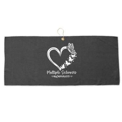 In March We Wear Orange Ribbon MS Warrior Multiple Sclerosis Large Microfiber Waffle Golf Towel