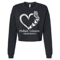 In March We Wear Orange Ribbon MS Warrior Multiple Sclerosis Cropped Pullover Crew