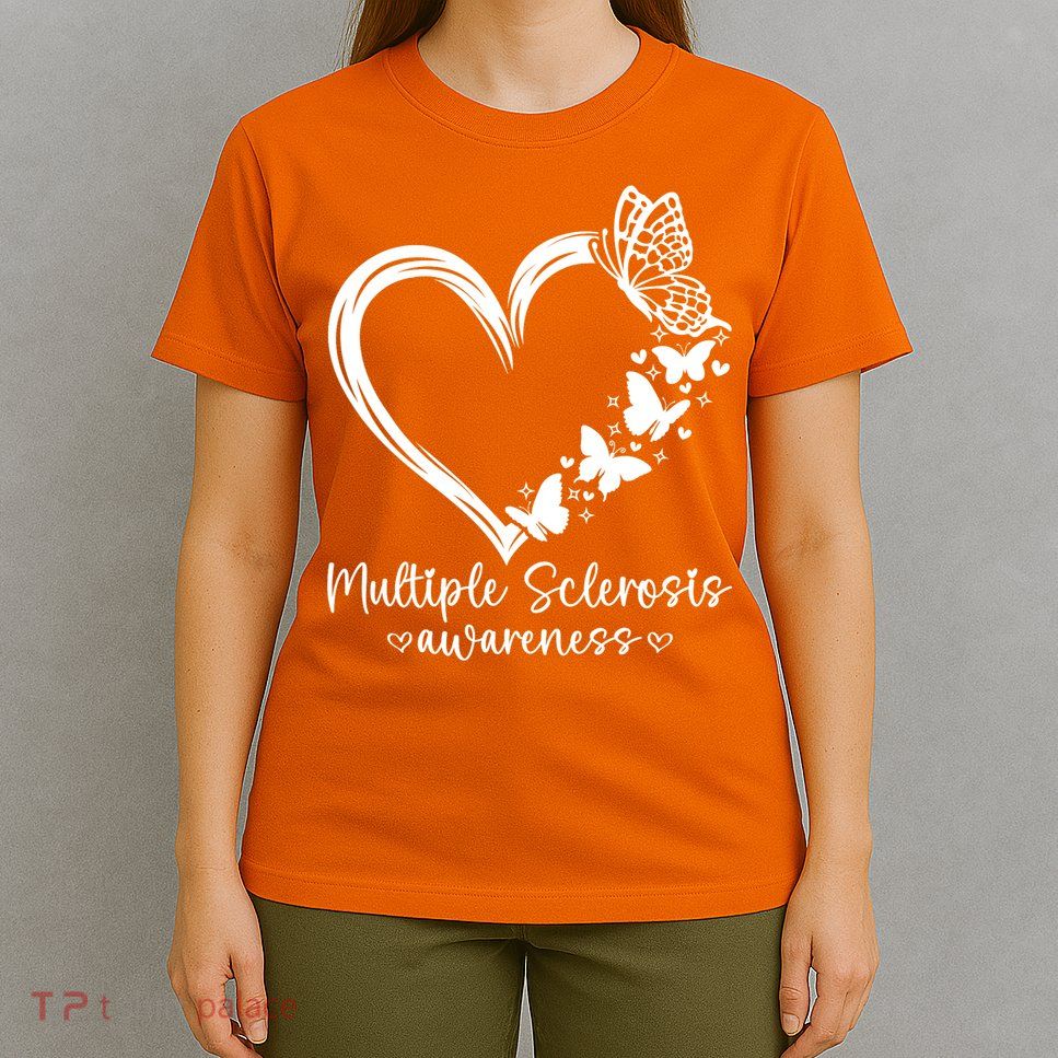 In March We Wear Orange Ribbon MS Warrior Multiple Sclerosis T-Shirt