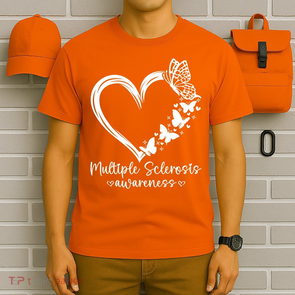 In March We Wear Orange Ribbon MS Warrior Multiple Sclerosis T-Shirt