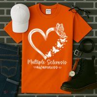 In March We Wear Orange Ribbon MS Warrior Multiple Sclerosis Tall T-Shirt