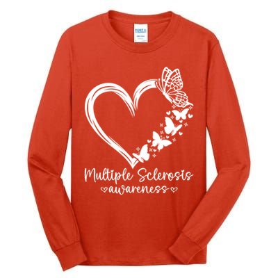 In March We Wear Orange Ribbon MS Warrior Multiple Sclerosis Tall Long Sleeve T-Shirt