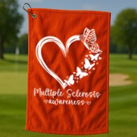In March We Wear Orange Ribbon MS Warrior Multiple Sclerosis Golf Towel