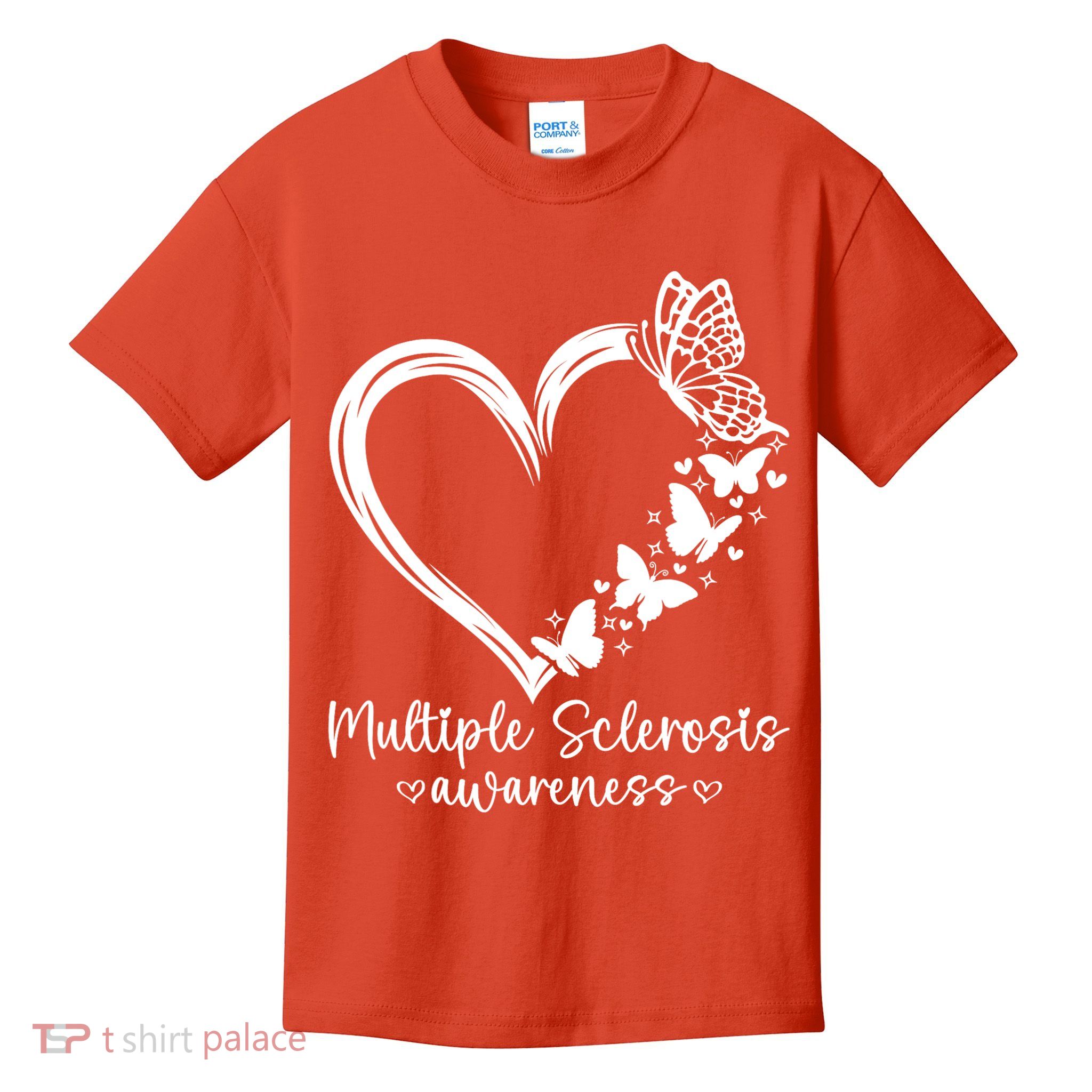 In March We Wear Orange Ribbon MS Warrior Multiple Sclerosis Kids T-Shirt