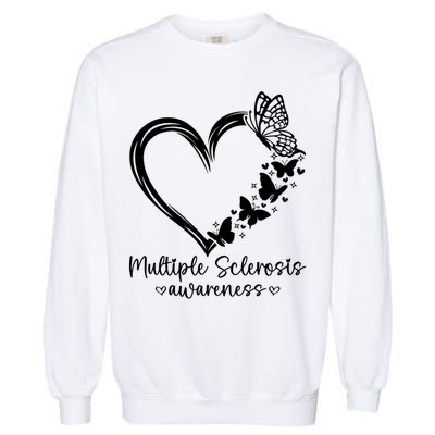 In March We Wear Orange Ribbon MS Warrior Multiple Sclerosis Garment-Dyed Sweatshirt