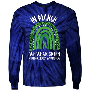 In March We Wear Green Cerebral Palsy Awareness CP Month Tie-Dye Long Sleeve Shirt