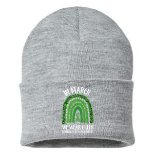 In March We Wear Green Cerebral Palsy Awareness CP Month Sustainable Knit Beanie