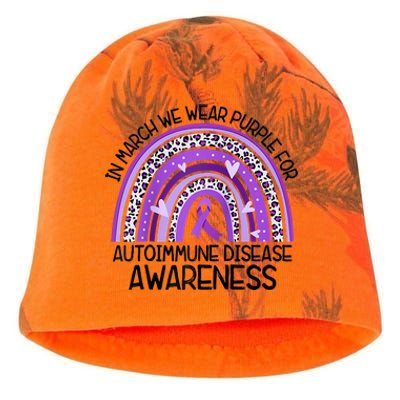 In March We Wear Purple Autoimmune Disease Awareness Raglan Baseball Kati - Camo Knit Beanie