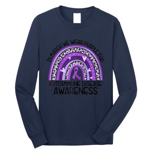 In March We Wear Purple Autoimmune Disease Awareness Raglan Baseball Long Sleeve Shirt