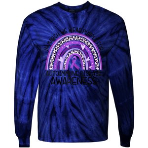 In March We Wear Purple Autoimmune Disease Awareness Raglan Baseball Tie-Dye Long Sleeve Shirt