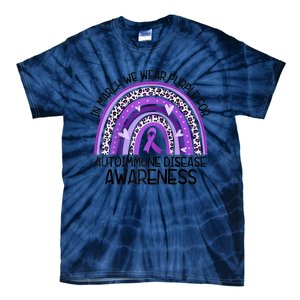 In March We Wear Purple Autoimmune Disease Awareness Raglan Baseball Tie-Dye T-Shirt