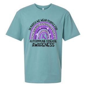 In March We Wear Purple Autoimmune Disease Awareness Raglan Baseball Sueded Cloud Jersey T-Shirt