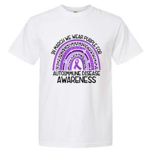 In March We Wear Purple Autoimmune Disease Awareness Raglan Baseball Garment-Dyed Heavyweight T-Shirt