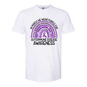 In March We Wear Purple Autoimmune Disease Awareness Raglan Baseball Softstyle CVC T-Shirt