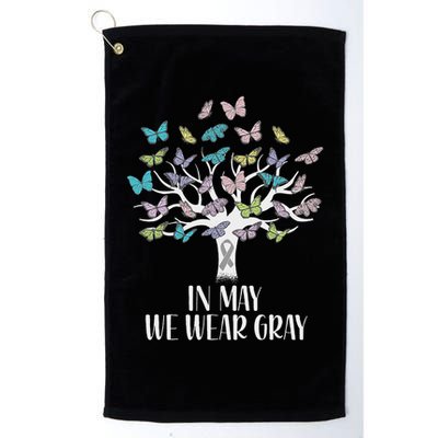 In May We Wear Gray Brain Cancer Awareness Butterfly Tree Golf Towel