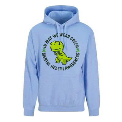 In May We Wear Green For Mental Health Awareness Month Unisex Surf Hoodie