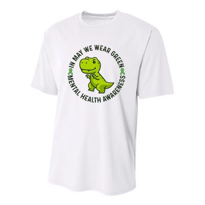 In May We Wear Green For Mental Health Awareness Month Youth Performance Sprint T-Shirt