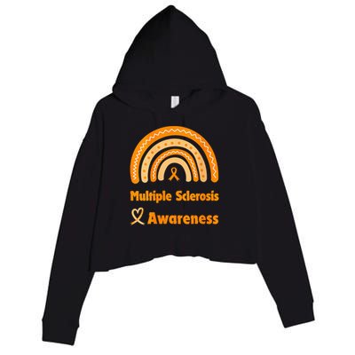 In March We Wear Orange Multiple Sclerosis Awarenes Crop Fleece Hoodie