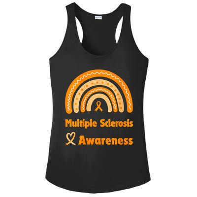 In March We Wear Orange Multiple Sclerosis Awarenes Ladies PosiCharge Competitor Racerback Tank