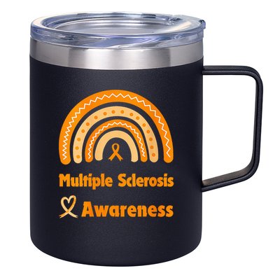 In March We Wear Orange Multiple Sclerosis Awarenes 12oz Stainless Steel Coffee Mug