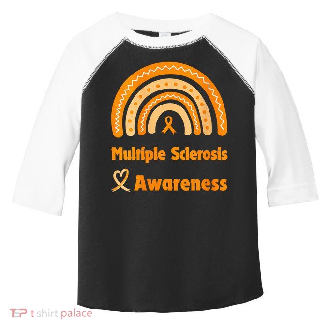 In March We Wear Orange Multiple Sclerosis Awarenes Toddler Fine Jersey T-Shirt