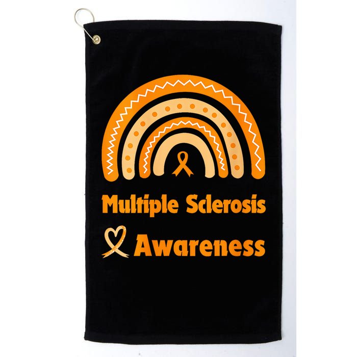 In March We Wear Orange Multiple Sclerosis Awarenes Golf Towel