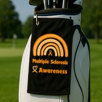 In March We Wear Orange Multiple Sclerosis Awarenes Golf Towel