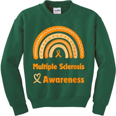 In March We Wear Orange Multiple Sclerosis Awarenes Kids Sweatshirt