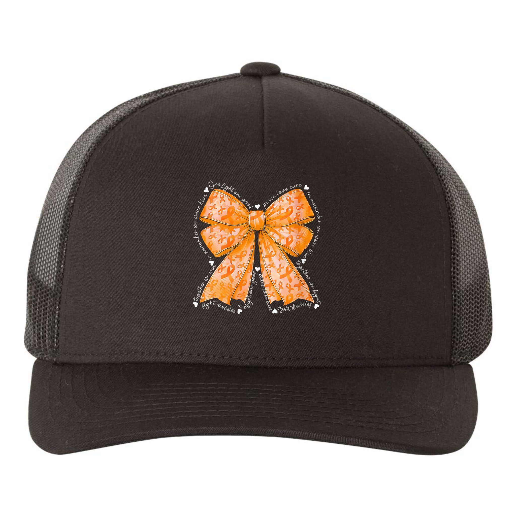 In March We Wear Orange Ribbon Multiple Sclerosis Awareness Yupoong Adult 5-Panel Trucker Hat