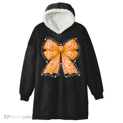 In March We Wear Orange Ribbon Multiple Sclerosis Awareness Hooded Wearable Blanket