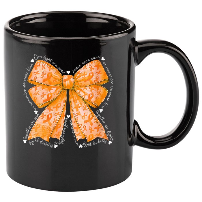 In March We Wear Orange Ribbon Multiple Sclerosis Awareness 11oz C Handle Ceramic Mug