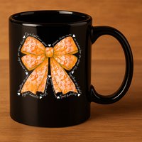 In March We Wear Orange Ribbon Multiple Sclerosis Awareness 11oz C Handle Ceramic Mug