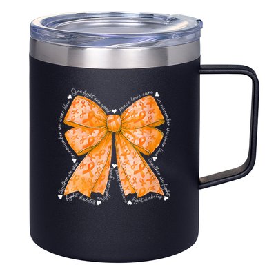 In March We Wear Orange Ribbon Multiple Sclerosis Awareness 12oz Stainless Steel Coffee Mug
