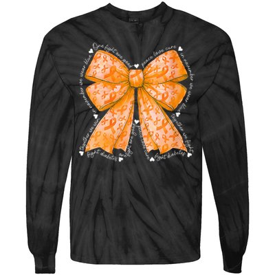 In March We Wear Orange Ribbon Multiple Sclerosis Awareness Tie-Dye Long Sleeve Shirt