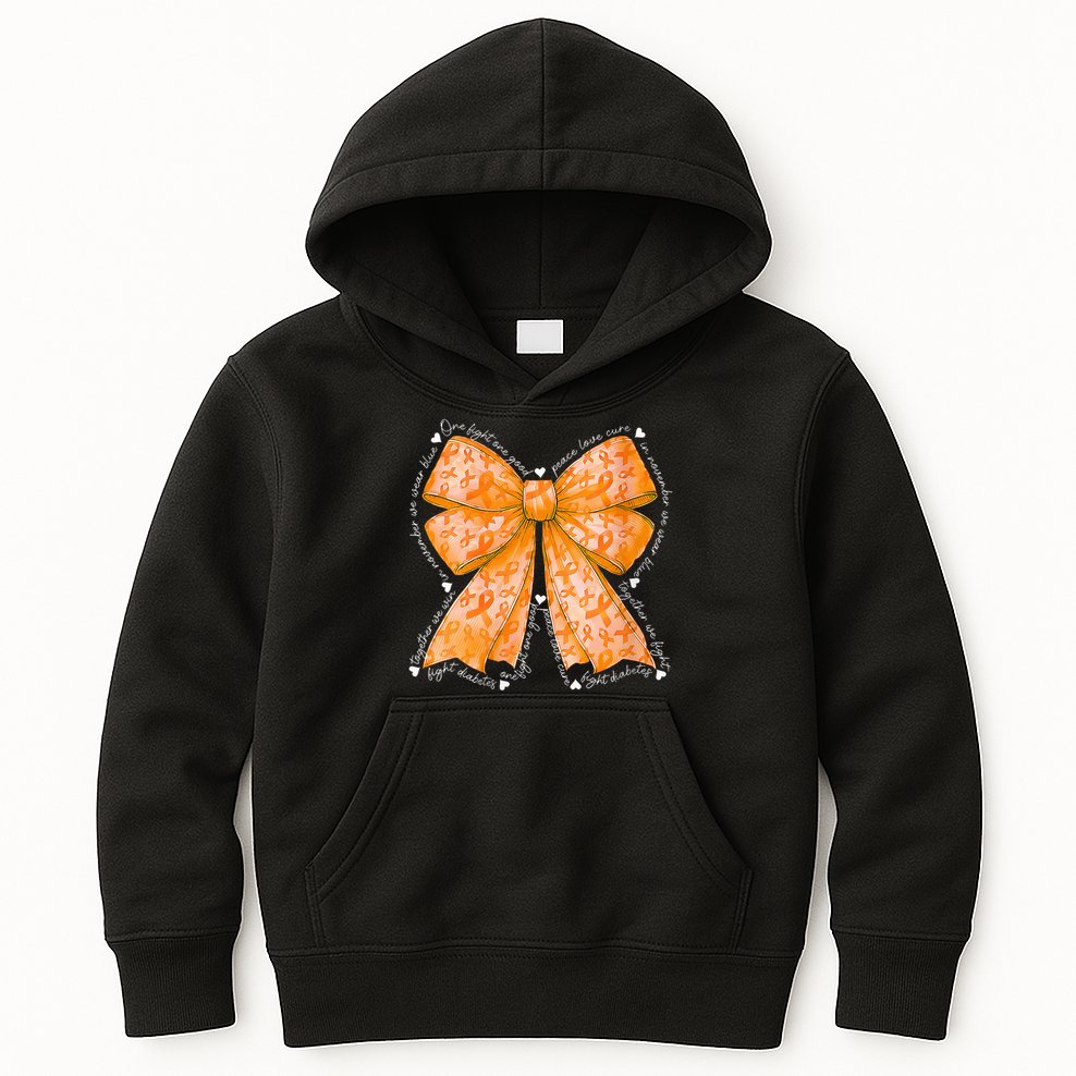 In March We Wear Orange Ribbon Multiple Sclerosis Awareness Kids Hoodie
