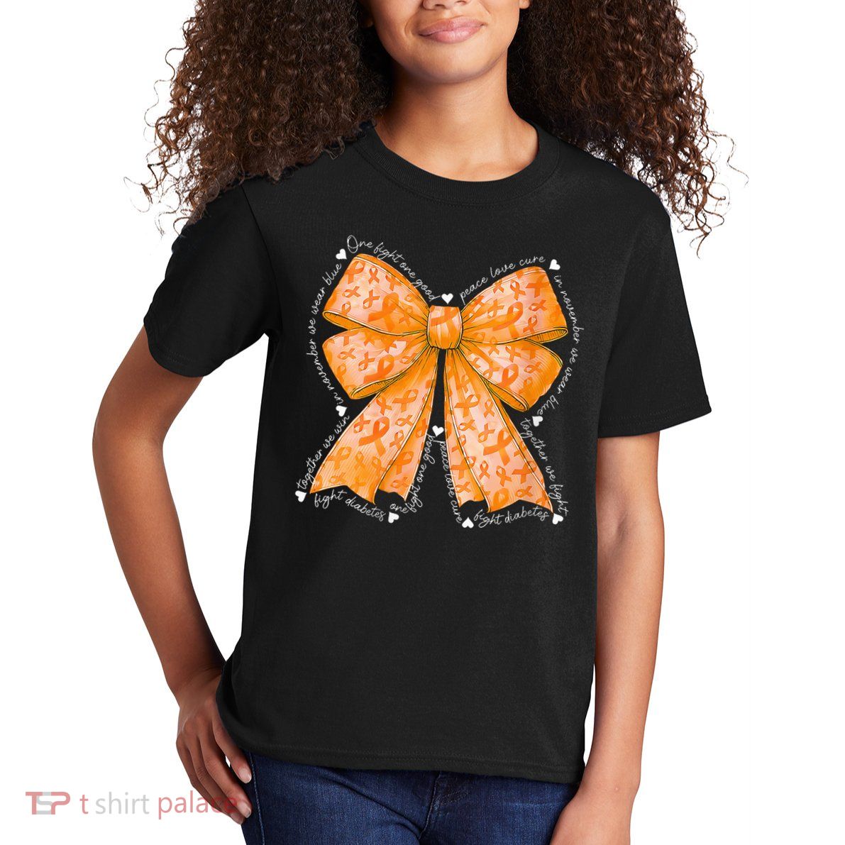 In March We Wear Orange Ribbon Multiple Sclerosis Awareness Kids T-Shirt