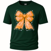 In March We Wear Orange Ribbon Multiple Sclerosis Awareness Cooling Performance Crew T-Shirt