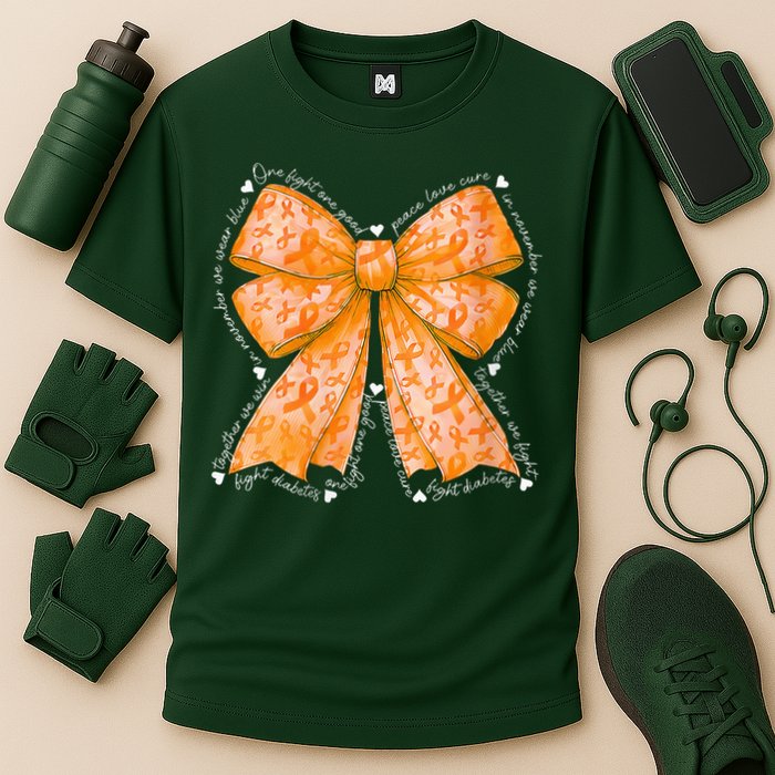 In March We Wear Orange Ribbon Multiple Sclerosis Awareness Cooling Performance Crew T-Shirt