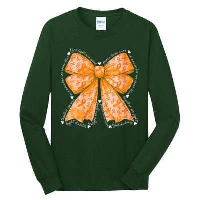 In March We Wear Orange Ribbon Multiple Sclerosis Awareness Tall Long Sleeve T-Shirt