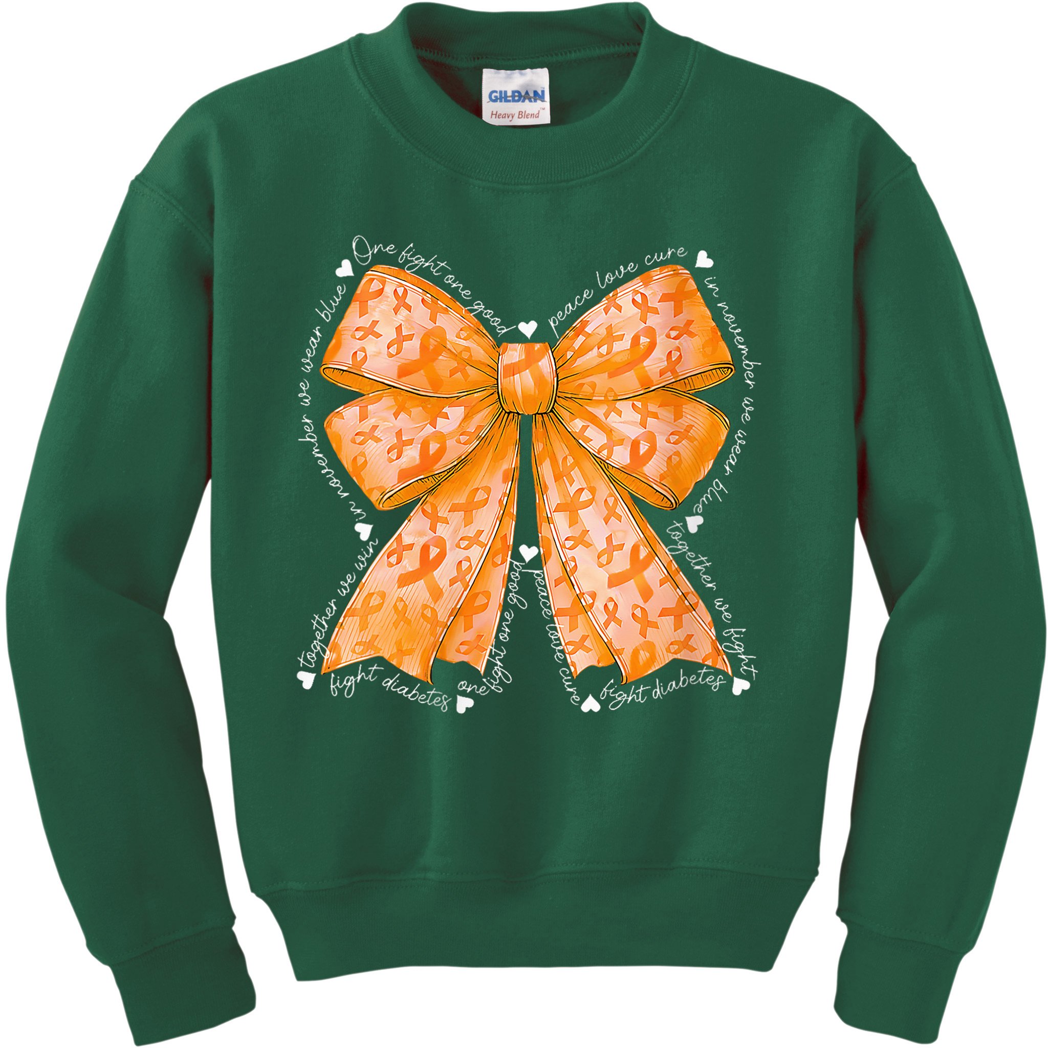 In March We Wear Orange Ribbon Multiple Sclerosis Awareness Kids Sweatshirt