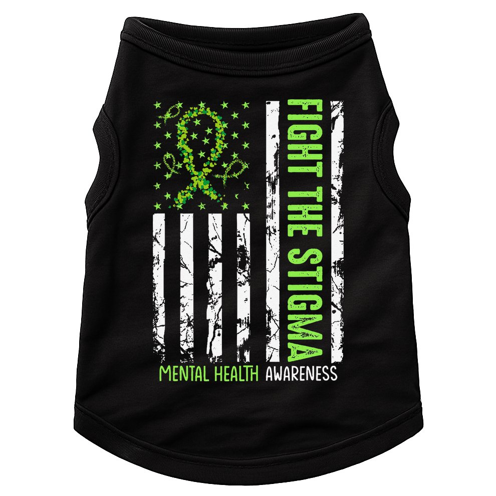 In May We Wear Green For Mental Health Awareness Month Doggie Tank
