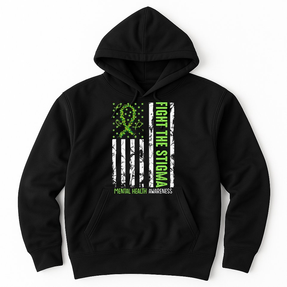 In May We Wear Green For Mental Health Awareness Month Hoodie